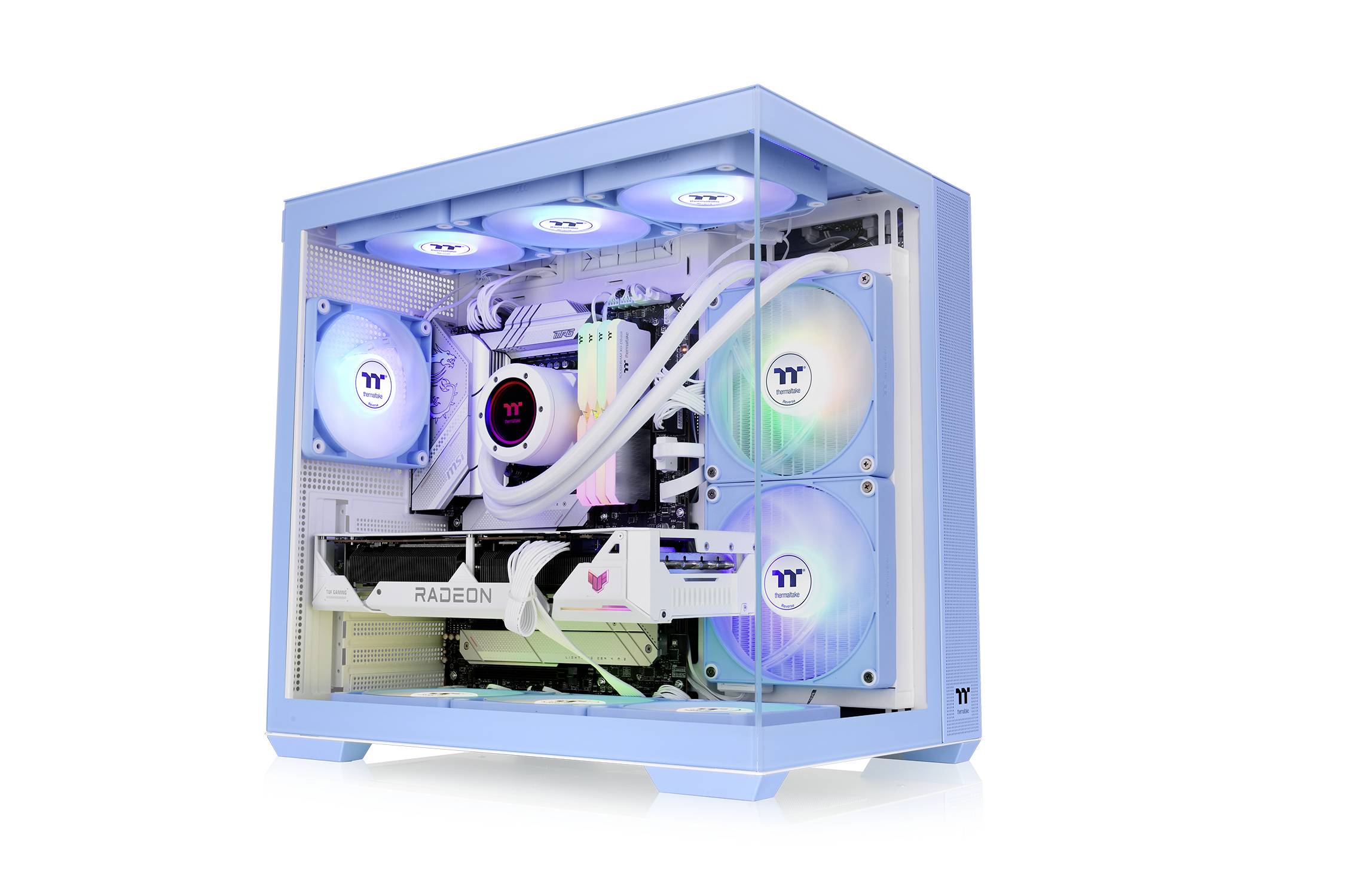 Thermaltake View 380 TG ARGB Hydrangea Blue Midi-Tower PC-Gehäuse Blau