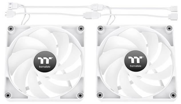 Thermaltake CT120 Reverse ARGB Sync PC Cooling Fan White 2 Pack PC-Gehäuse-Lüfter (B x H x T) 120 x 120 x 25mm