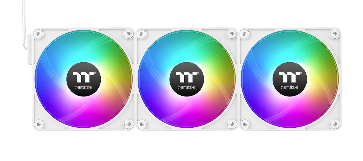 Thermaltake CT120 EX Reverse ARGB Sync PC Cooling Fan White 3 Fan Pack PC-Gehäuse-Lüfter (B x H x T) 120 x 120 x 25 mm