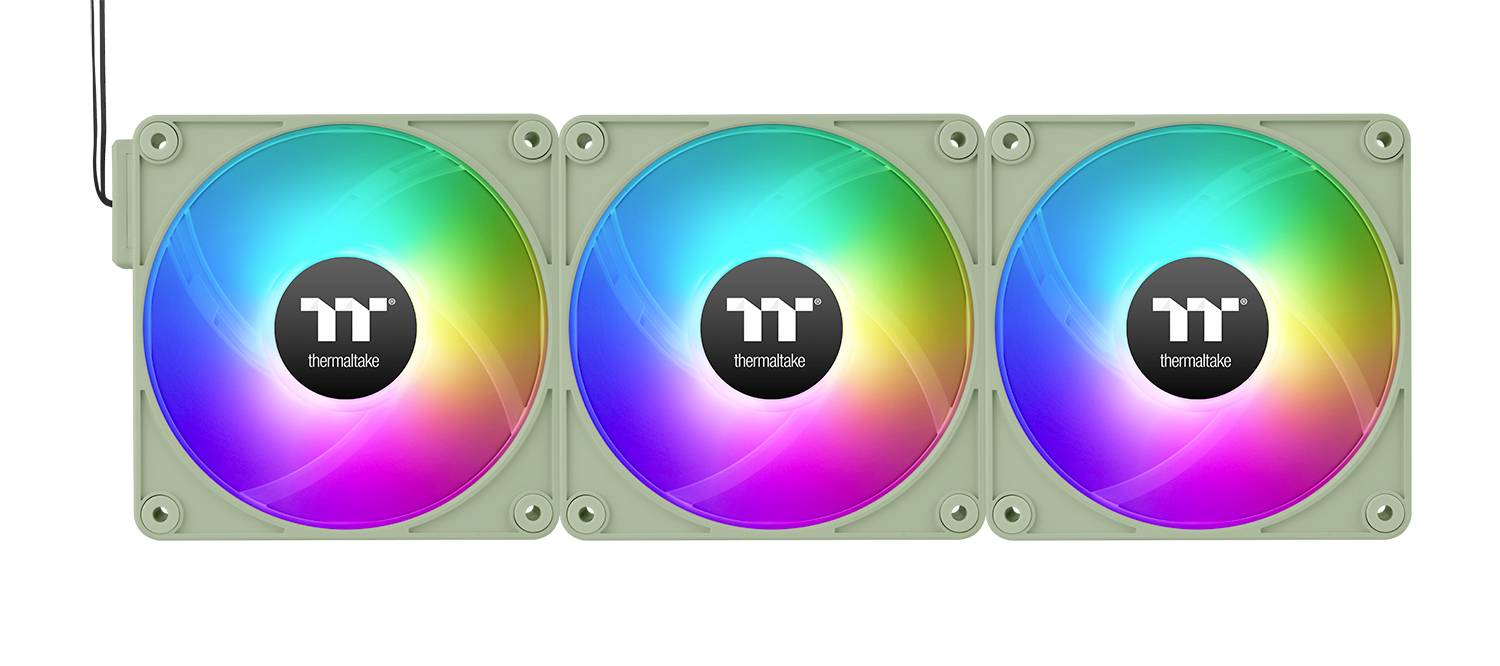 Thermaltake CT120 EX Reverse ARGB Sync PC Cooling Fan Matcha Green 3 Fan Pack PC-Gehäuse-Lüfter (B x H x T) 120 x 120 x 25mm