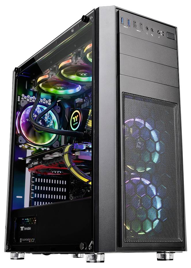 Thermaltake GEA Dual RGB Gaming Monitor Arm Black Monitorhalterung 88,9cm (35") Grau, Schwarz