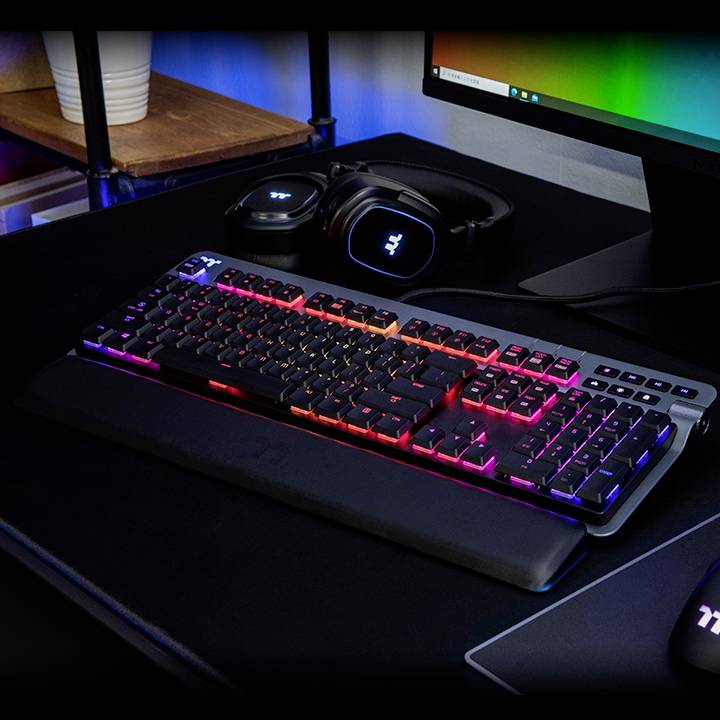 Thermaltake Argent K6 RGB KB6 Cherry Low Profile Silver German Gaming-Tastatur Deutsch, QWERTZ Titan
