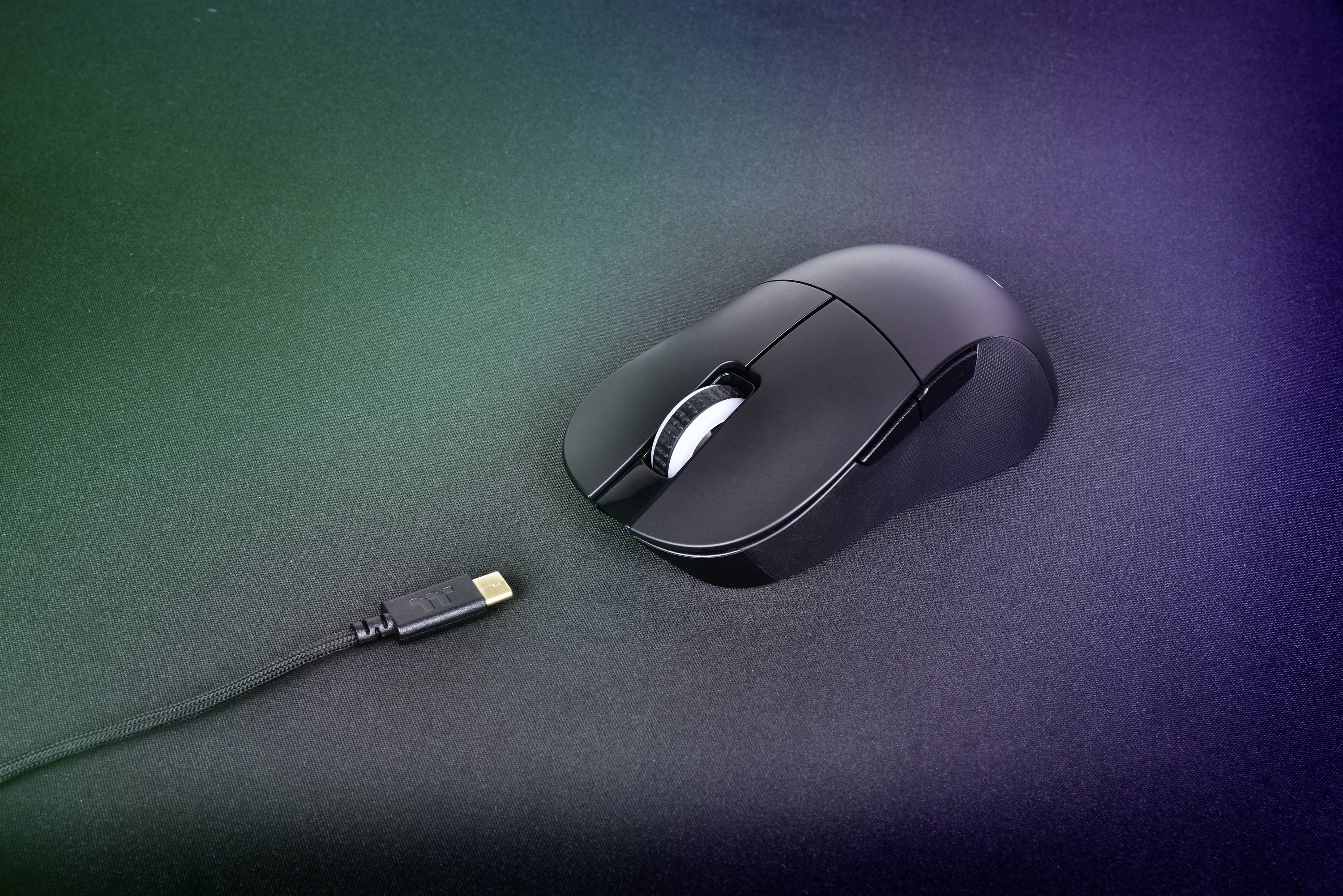 Thermaltake GMO Damysus Wireless RGB Black Gaming-Maus Funk, Bluetooth® Optisch 6 Tasten 19000 dpi