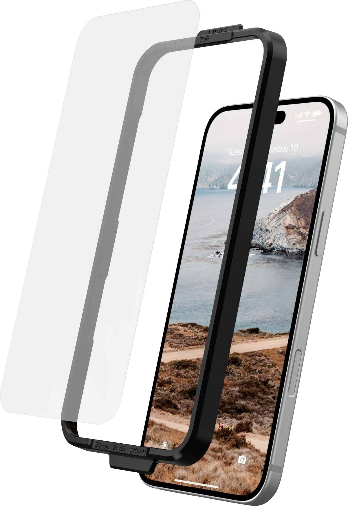 Urban Armor Gear Tempered Glass Displayschutzglas Apple iPhone 16 Plus, iPhone 15 Plus 1 St. Anti-Fingerprint, kratzfest