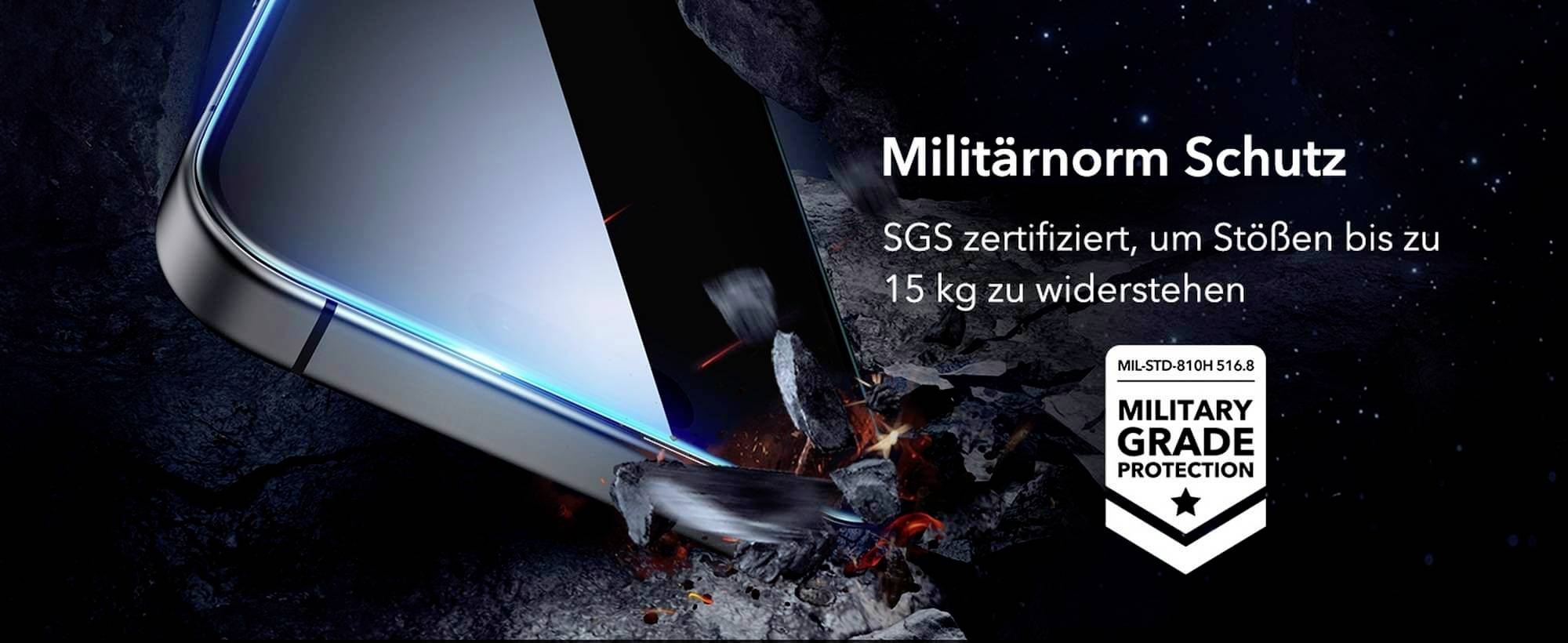 ESR Tempered-Glass Displayschutzglas Apple iPhone 16 Pro 1 St. Anti-Fingerprint, kratzfest 1D76500301