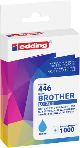 Edding Druckerpatrone ersetzt Brother LC123C Kompatibel Cyan EDD-446 18-446-01