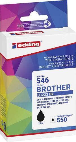 Edding Druckerpatrone ersetzt Brother LC223BK Kompatibel Schwarz EDD-546 18-546-01