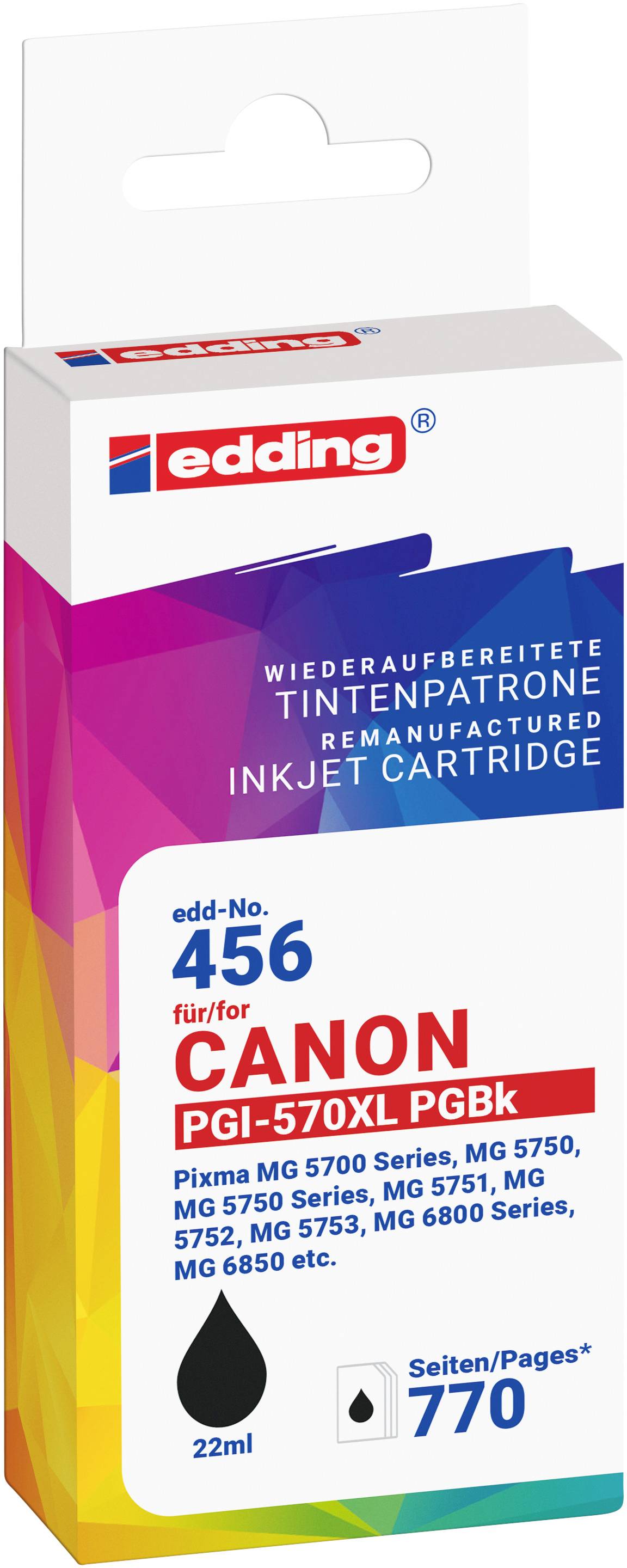 Edding Druckerpatrone ersetzt Canon PGI-570XL Kompatibel Schwarz EDD-456 18-456-01