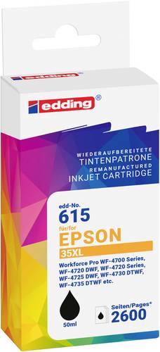 Edding Druckerpatrone ersetzt Epson T35XL (T3591) Kompatibel Schwarz EDD-615 18-615-01