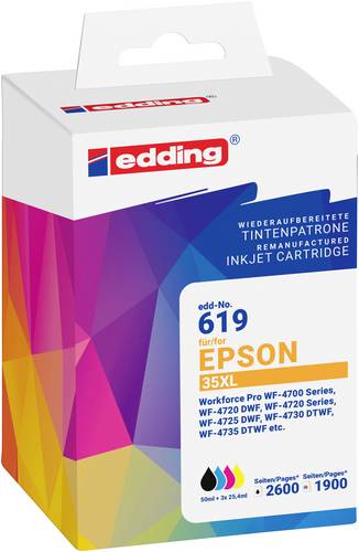 Edding Druckerpatrone ersetzt Epson T35XL Multipack 4 Kompatibel Kombi-Pack Schwarz, Cyan, Magenta