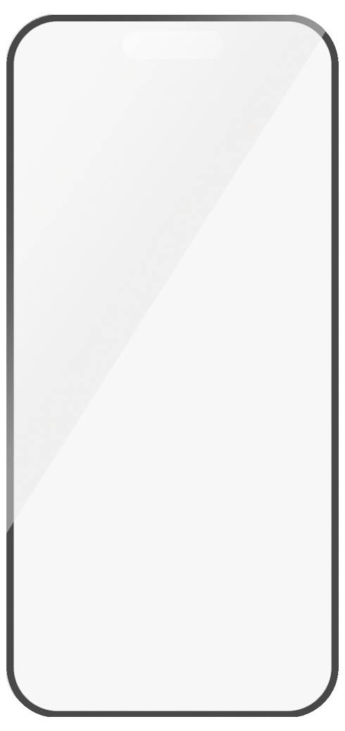 Leeres Smartphone-Display mit schwarzem Rahmen, in vertikaler Ausrichtung.
