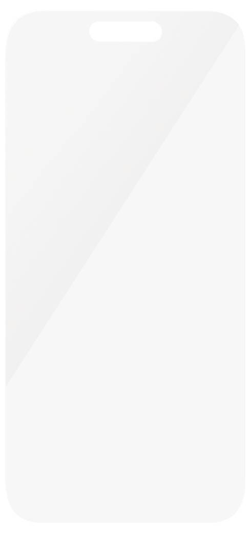 Ein weißes Smartphone-Display, ausgeschaltet und leer, ohne sichtbare Inhalte oder Symbole.