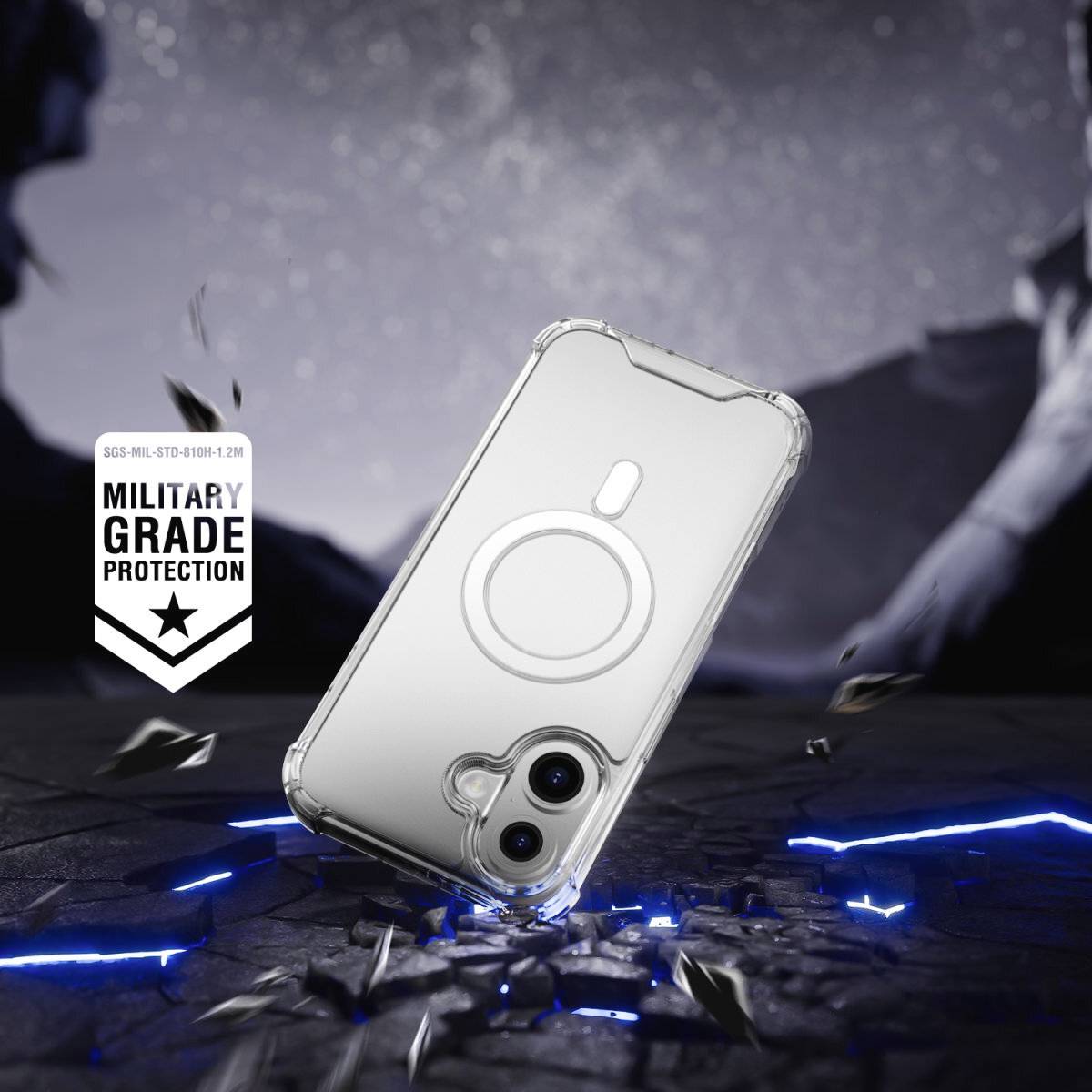 4Smarts Hybrid Case Ibiza Backcover Apple iPhone 16 Transparent Induktives Laden 541182