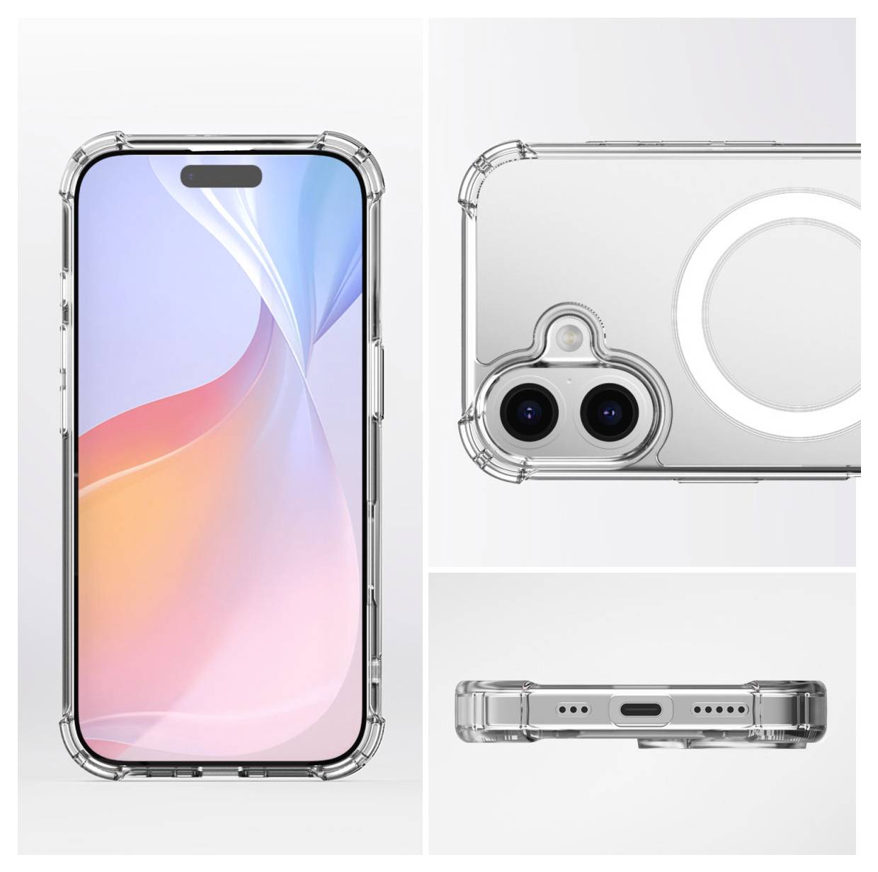 4Smarts Hybrid Case Ibiza Backcover Apple iPhone 16 Transparent Induktives Laden 541182