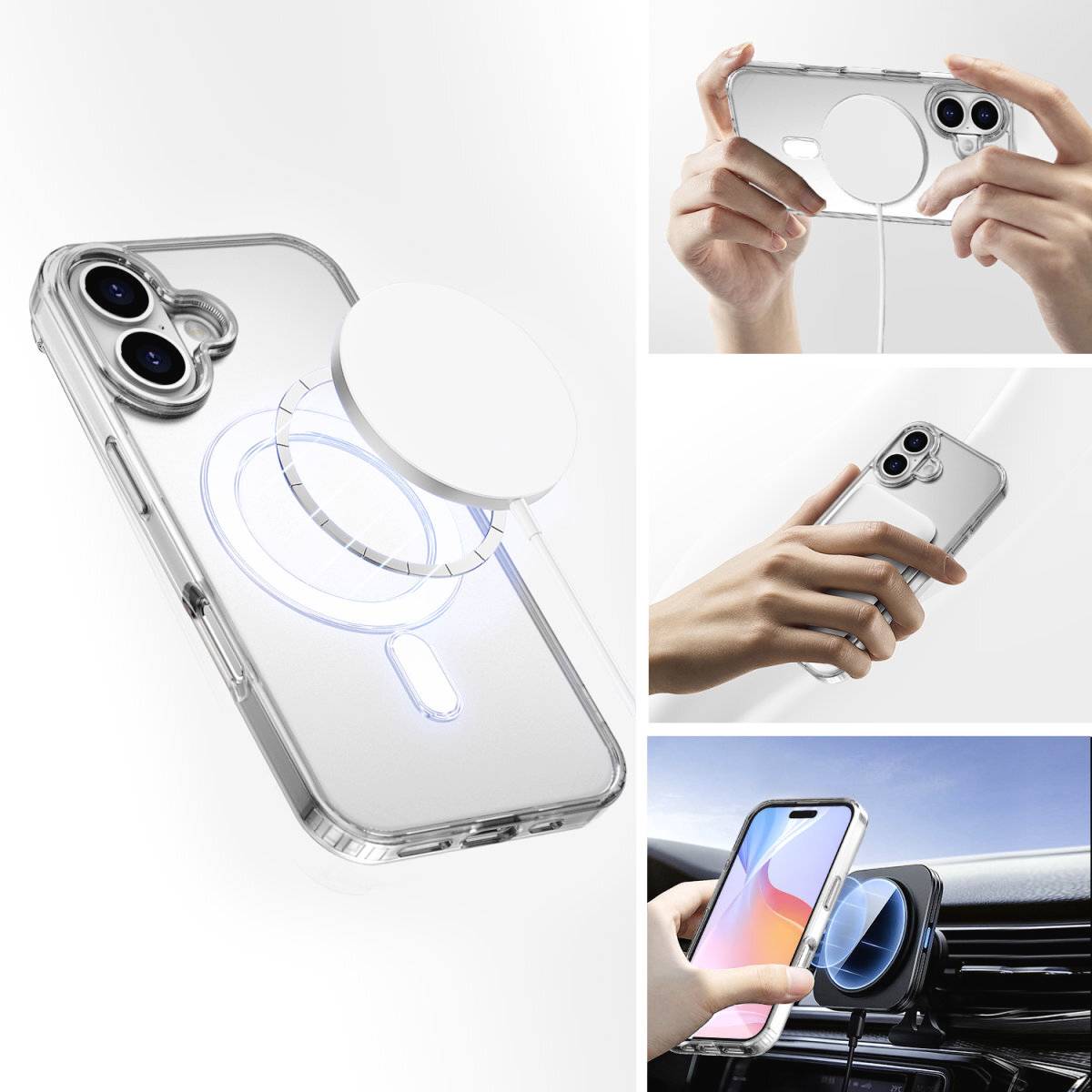 4Smarts 360° Premium Protection Set Backcover Apple iPhone 16 Transparent Induktives Laden 541195