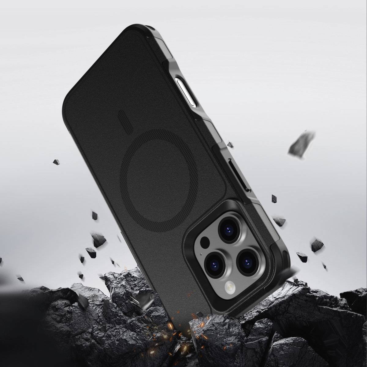 4Smarts Defend Case Backcover Apple iPhone 16 Pro Schwarz Induktives Laden 541180