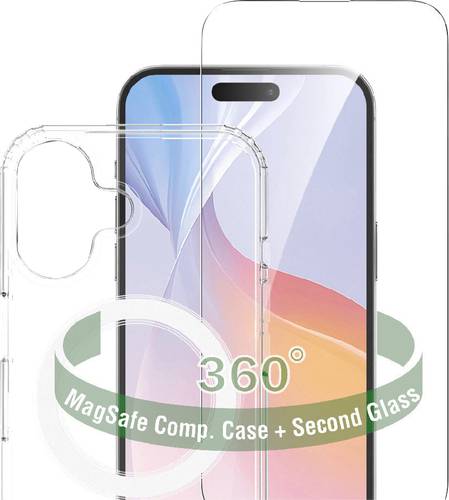 4Smarts 360° Premium Protection Set Backcover Apple iPhone 16 Plus Transparent Induktives Laden 541