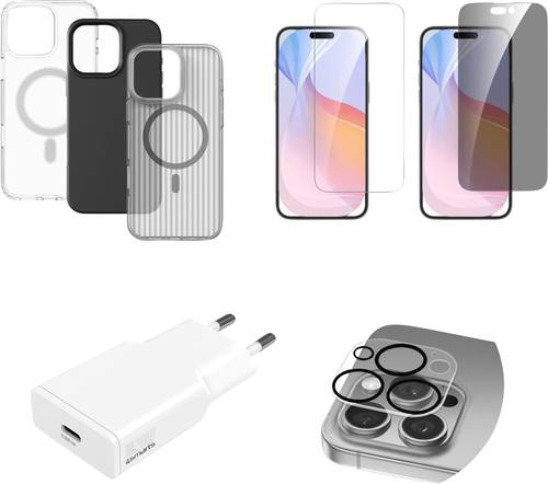 4Smarts 7in1 Value Set Backcover Apple iPhone 16 Pro Transparent Induktives Laden 541190
