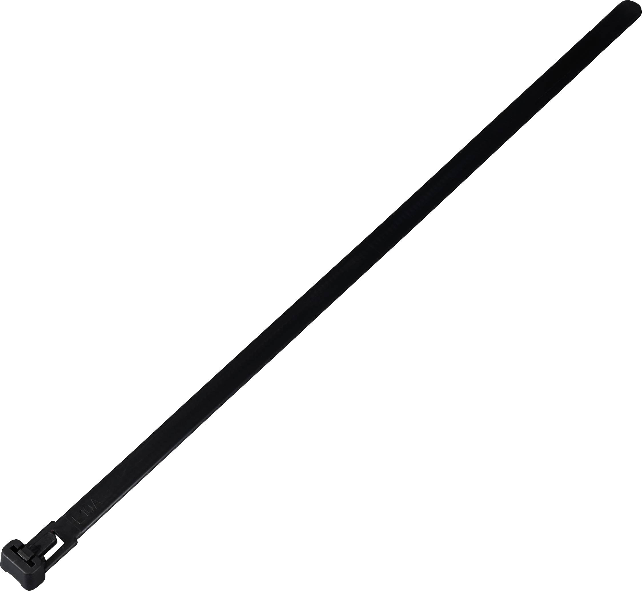 TRU COMPONENTS TC-13340652 TC-RT-250-7.6-B Kabelbinder 250 mm 7.6 mm Schwarz Lösbar, chemische Best