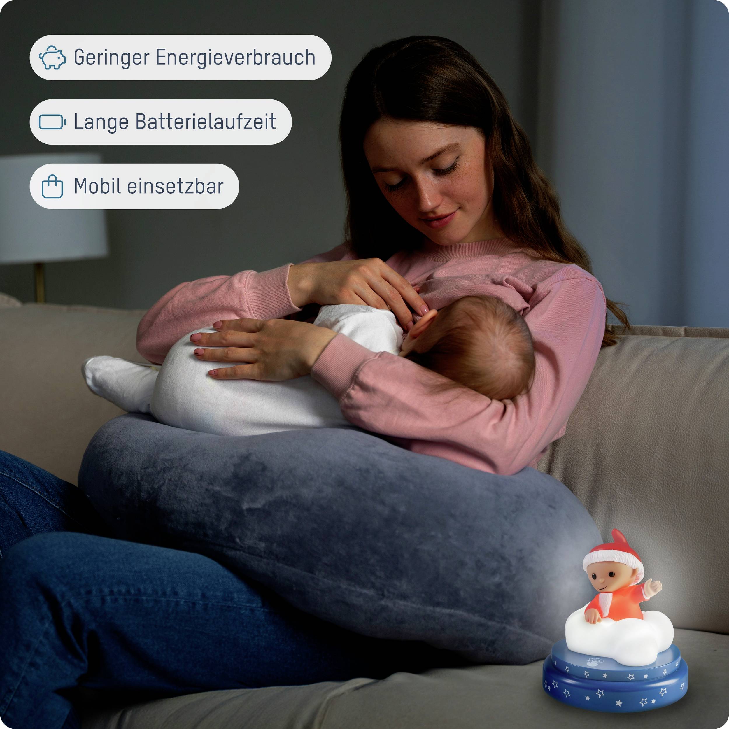 Ansmann Sandmann 1800-0087 LED-Nachtlicht San Francisco LED Kaltweiß Multi-Color, Blau, Weiß, Rot