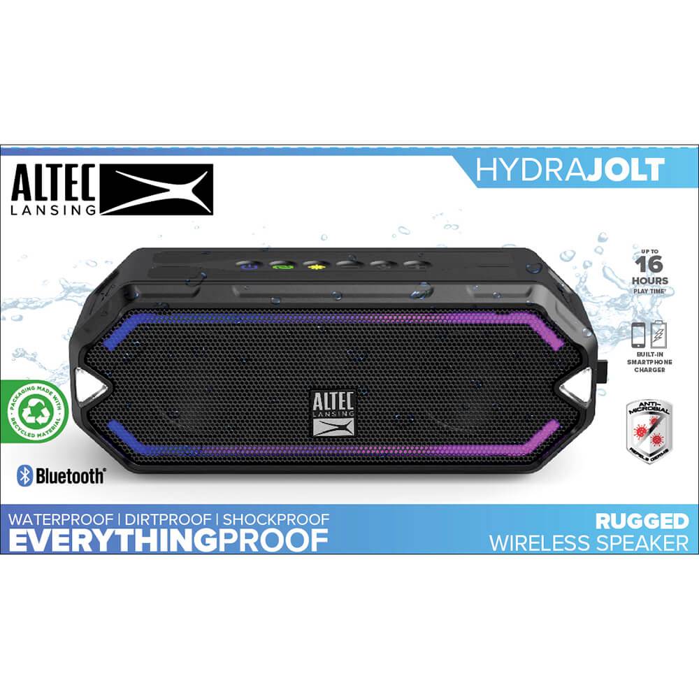 Altec Lansing 'HydraJolt' Lautsprecher: wasserdicht, stoßfest, 16 Stunden Laufzeit, kabellos, mit Bluetooth-Anbindung.