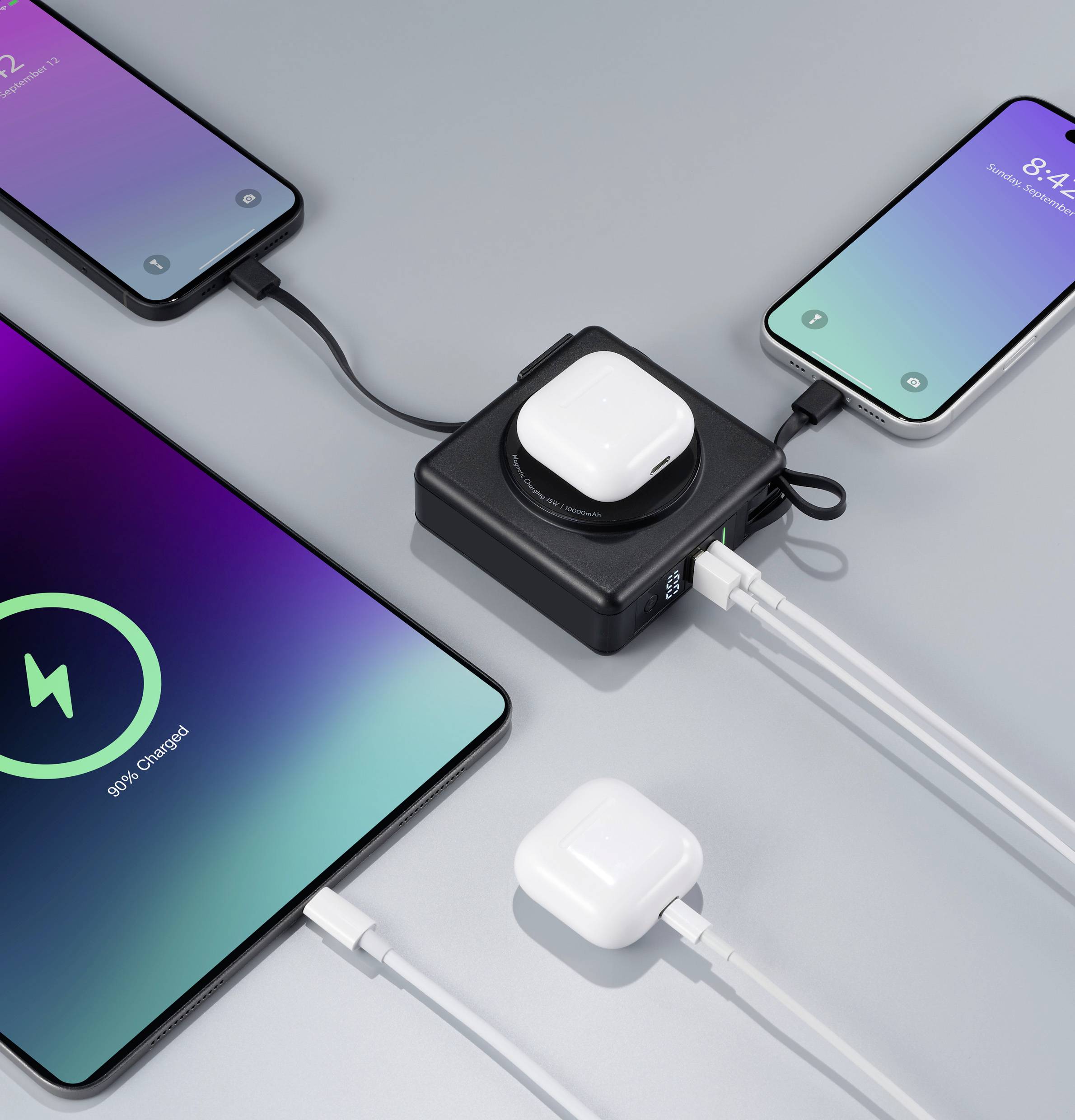 VOLTCRAFT UC-3C1A20W03 Reiseladeadapter 20W 1x USB-A, 3x USB-C® Fast Charge, USB PD Schwarz Innenbereich Wireless Charger