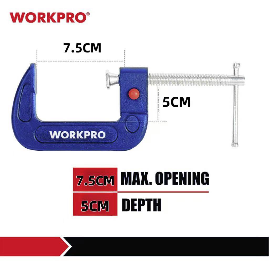 WorkPro Schnellspanner WP232022 Spann-Weite (max.):75mm Ausladungs-Maße:75mm