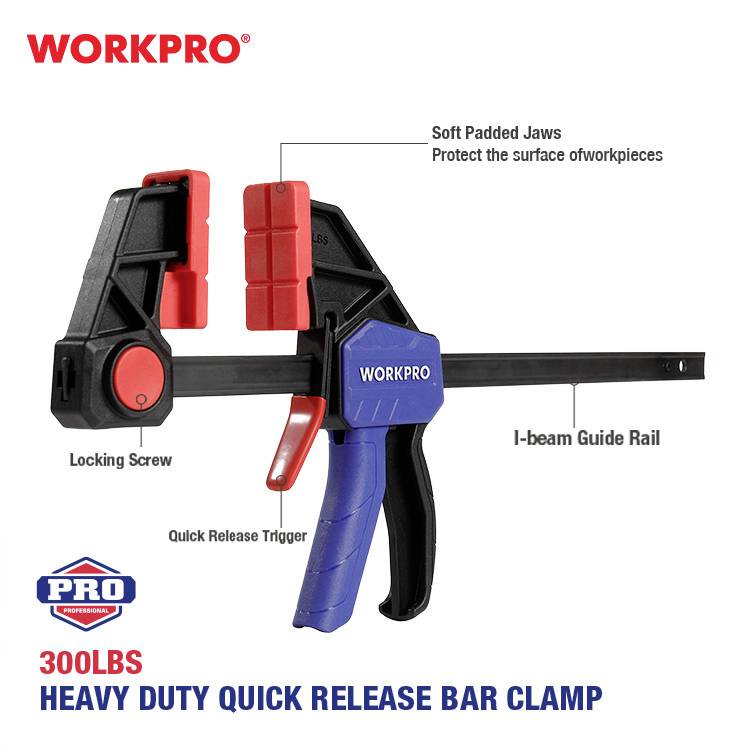 WorkPro Einhandzwinge Heavy Duty 300 mm WP232040 Produktabmessung, Länge: 300 mm