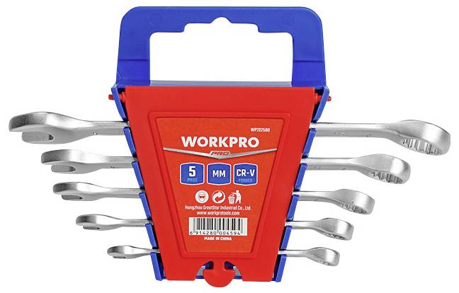 WorkPro WP202500 Ring-Maulschlüssel-Satz 5teilig Schlüsselweite (Metrisch) 6 - 15mm