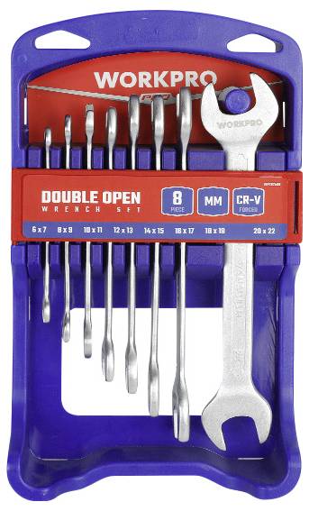 WorkPro WP202506 Doppel-Maulschlüssel-Satz 8teilig Schlüsselweite (Metrisch) 6 - 22mm