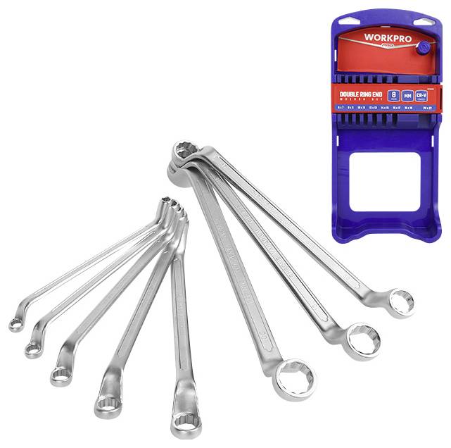 WorkPro WP202509 Doppel-Ringschlüssel 8teilig Schlüsselweite (Metrisch) 6 - 22mm