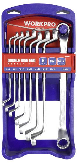 WorkPro WP202509 Doppel-Ringschlüssel 8teilig Schlüsselweite (Metrisch) 6 - 22mm