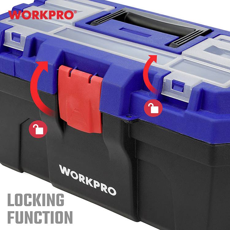 WorkPro WP283001 410 x 230 x 205mm Werkzeugkasten unbestückt Blau, Schwarz
