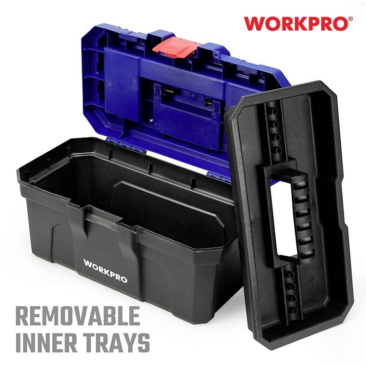 WorkPro WP283001 410 x 230 x 205mm Werkzeugkasten unbestückt Blau, Schwarz