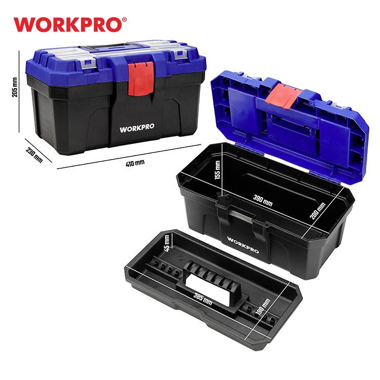 WorkPro WP283001 410 x 230 x 205 mm Werkzeugkasten unbestückt Blau, Schwarz