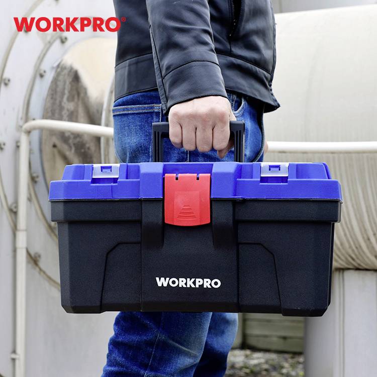 WorkPro WP283001 410 x 230 x 205 mm Werkzeugkasten unbestückt Blau, Schwarz