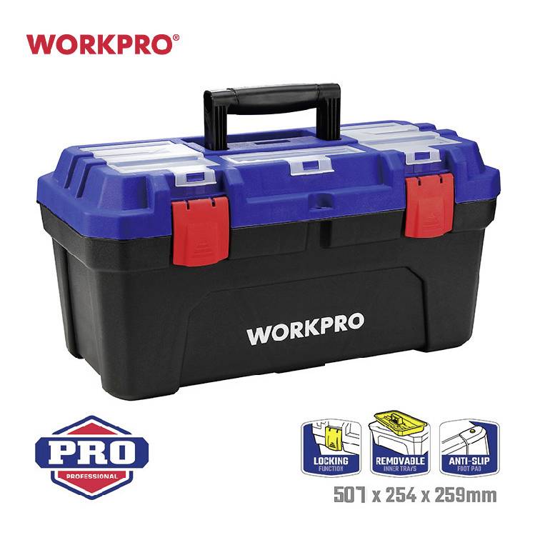 WorkPro WP283002 507 x 254 x259mm Werkzeugkasten unbestückt Blau, Schwarz