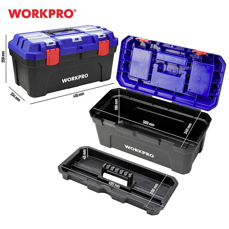 WorkPro WP283002 507 x 254 x259mm Werkzeugkasten unbestückt Blau, Schwarz
