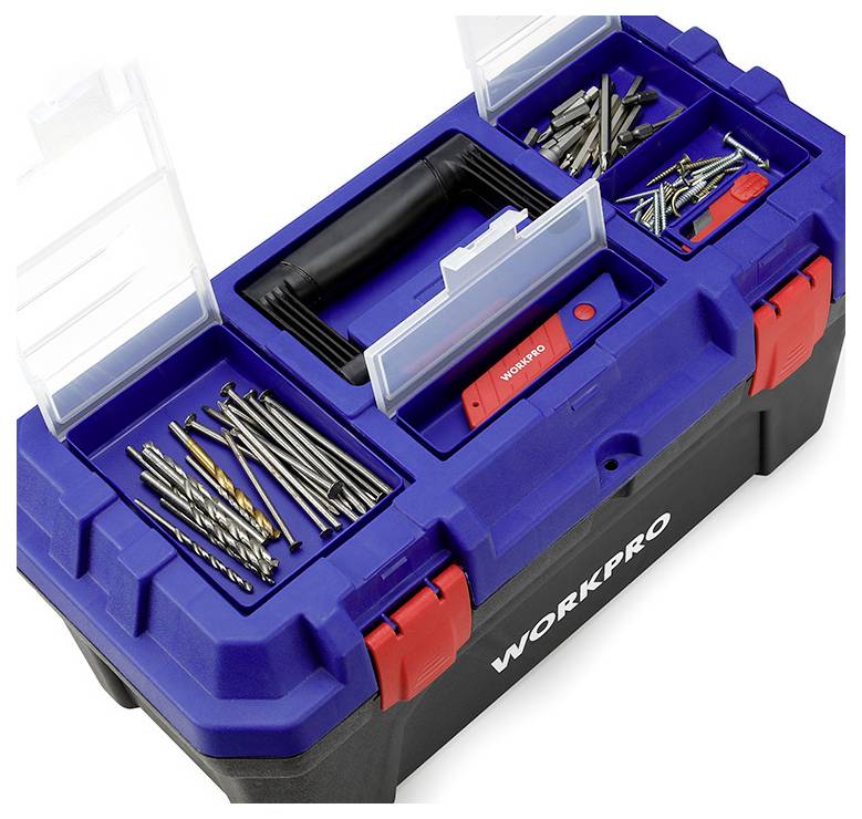 WorkPro WP283002 507 x 254 x259 mm Werkzeugkasten unbestückt Blau, Schwarz