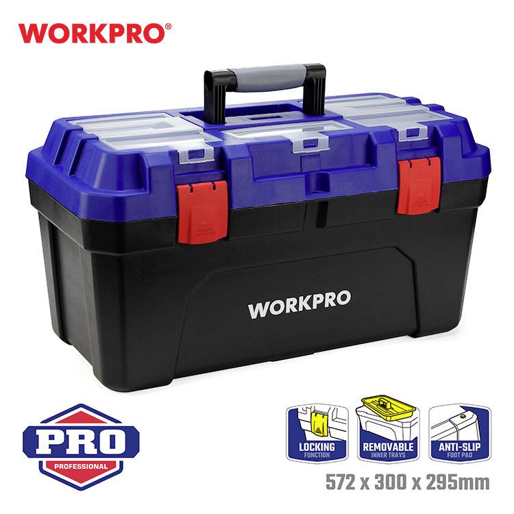 WorkPro WP283003 572 x 300 x 295mm Werkzeugkasten unbestückt Blau, Schwarz