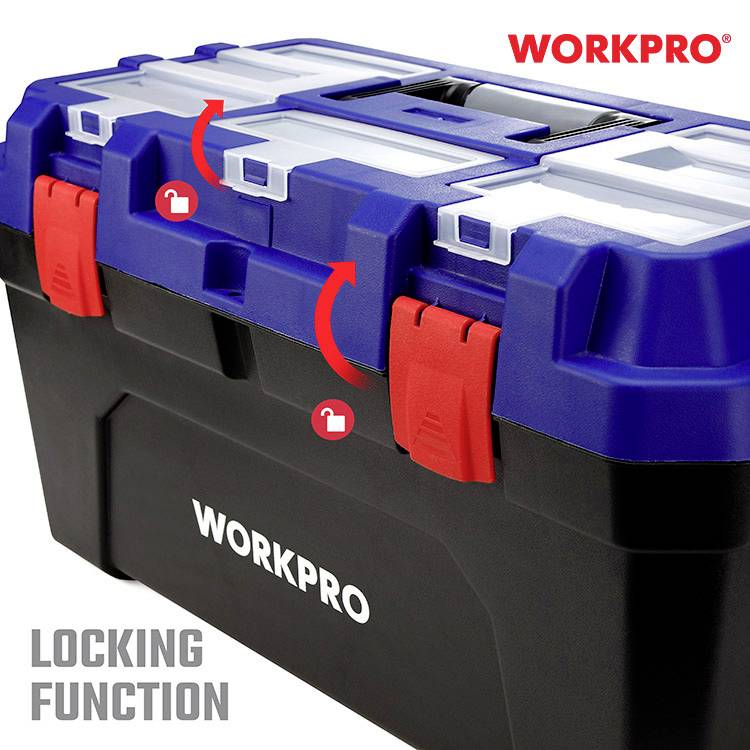WorkPro WP283003 572 x 300 x 295mm Werkzeugkasten unbestückt Blau, Schwarz