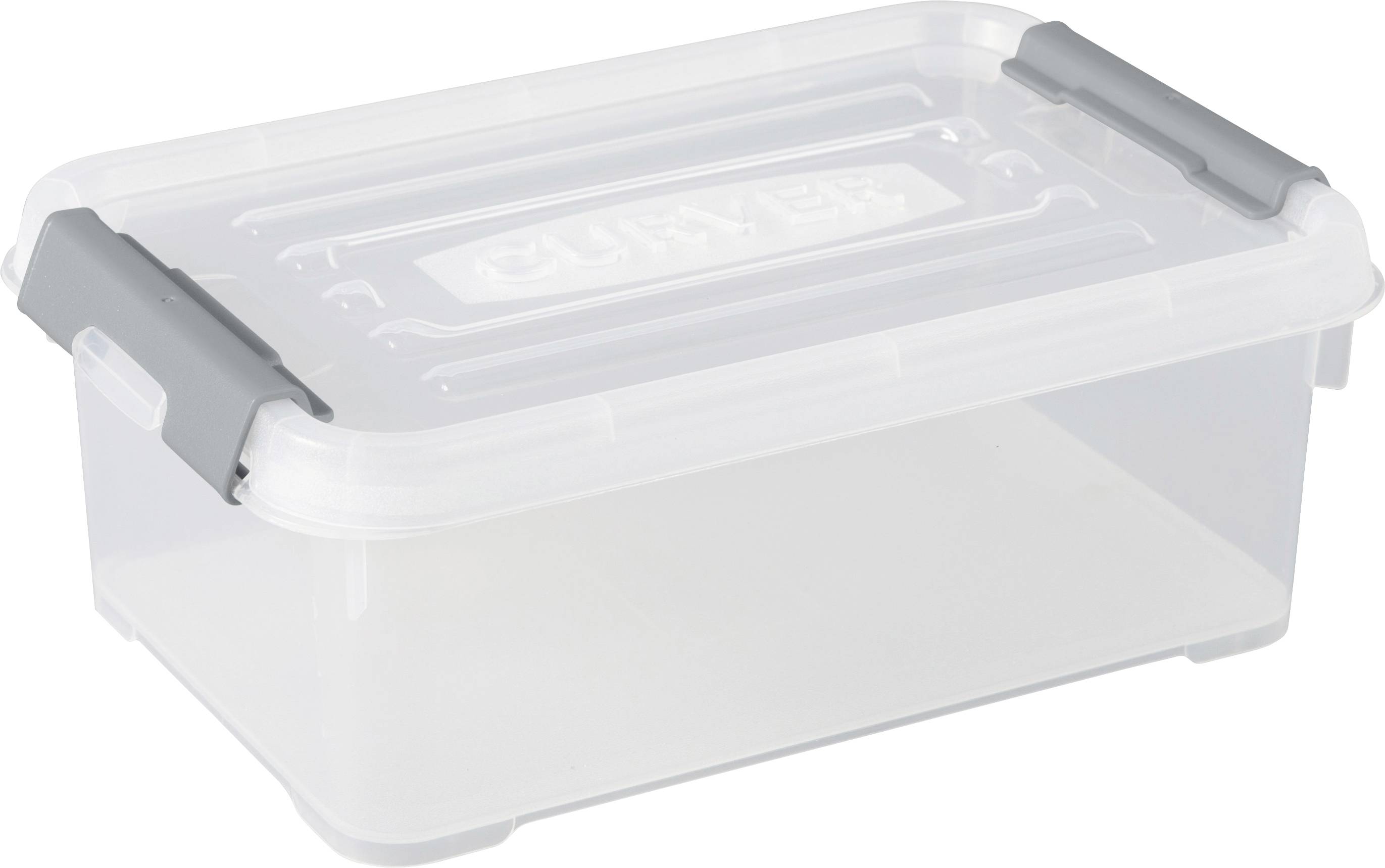 Curver 243810 Aufbewahrungsbox HANDY stapelbar (L x B x H) 294 x 194 x 110 mm Transparent, Silber 1