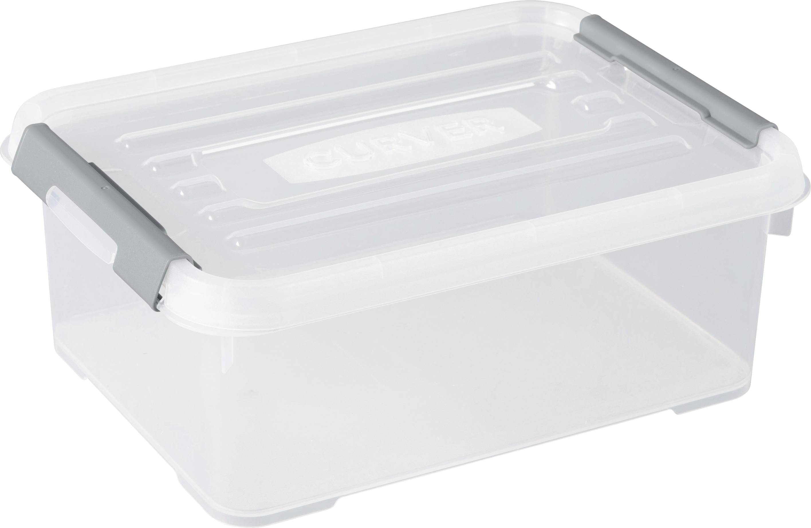 Curver 243946 Aufbewahrungsbox HANDY stapelbar (L x B x H) 400 x 290 x 150mm Transparent, Silber 1St.