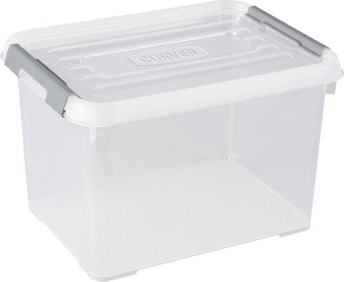 Curver 243808 Aufbewahrungsbox HANDY stapelbar (L x B x H) 400 x 290 x 260 mm Transparent, Silber 1
