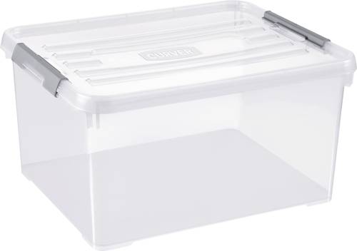 Curver 243813 Aufbewahrungsbox HANDY stapelbar (L x B x H) 490 x 390 x 250 mm Transparent, Silber 1