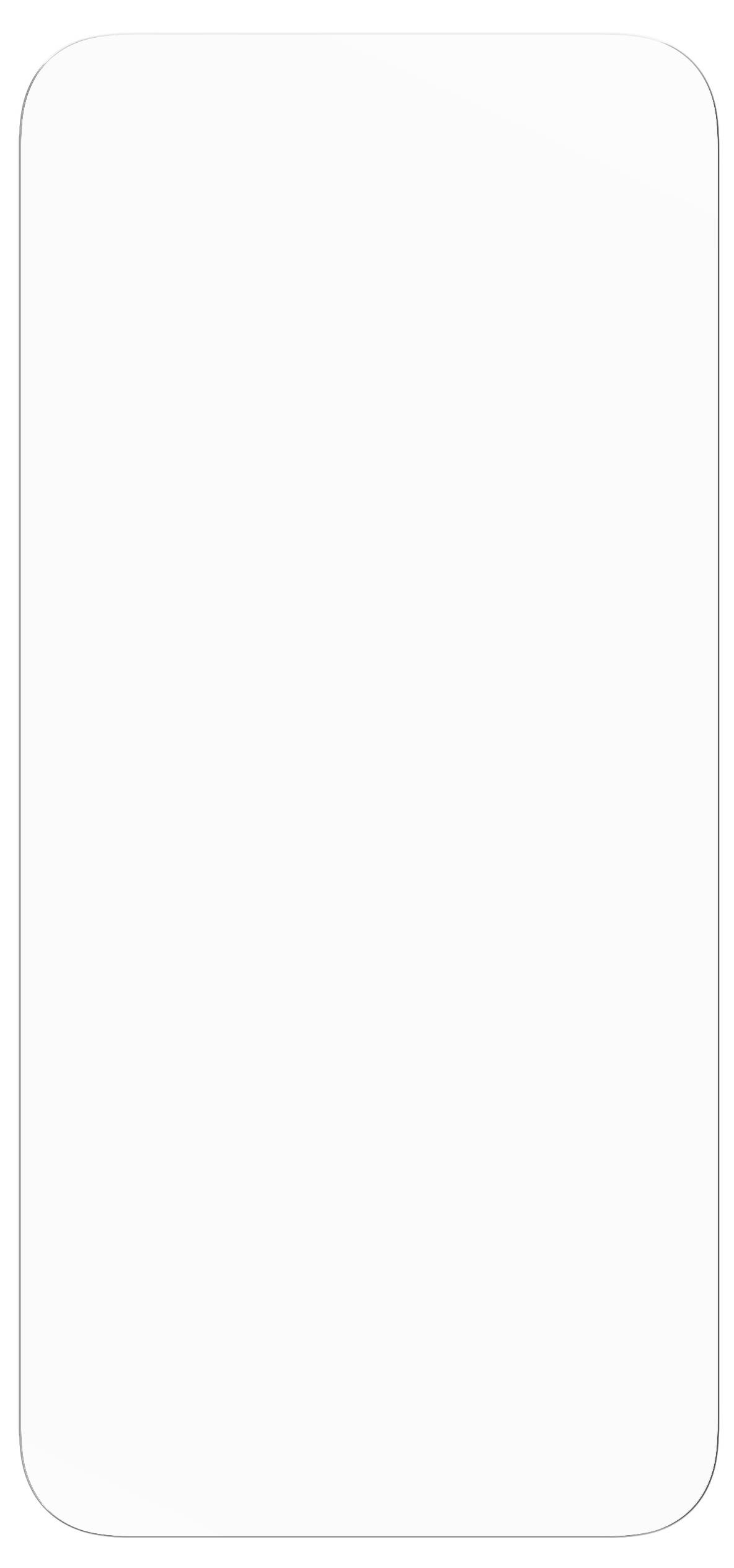 Ein leeres Smartphone-Display mit abgerundeten Ecken, ohne sichtbare Symbole oder Text.