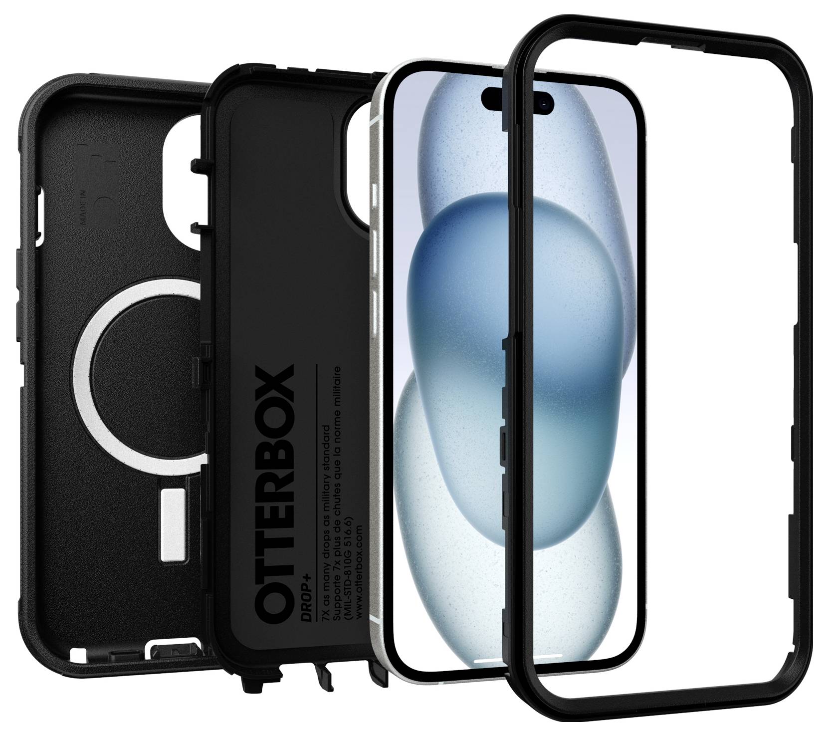 Otterbox Defender Backcover Apple iPhone 16e, iPhone 15, iPhone 14, iPhone 13 Schwarz MagSafe kompatibel 77-97534