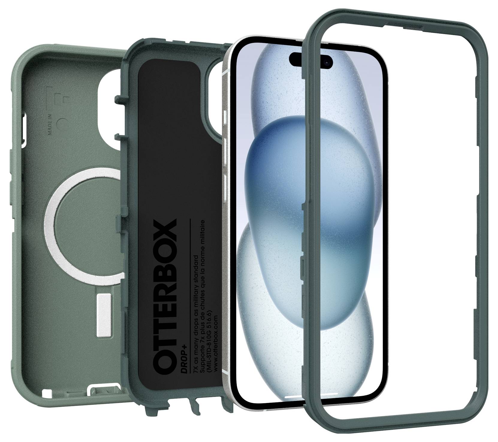 Otterbox Defender Backcover Apple iPhone 16e, iPhone 15, iPhone 14, iPhone 13 Grün MagSafe kompatibel 77-97536