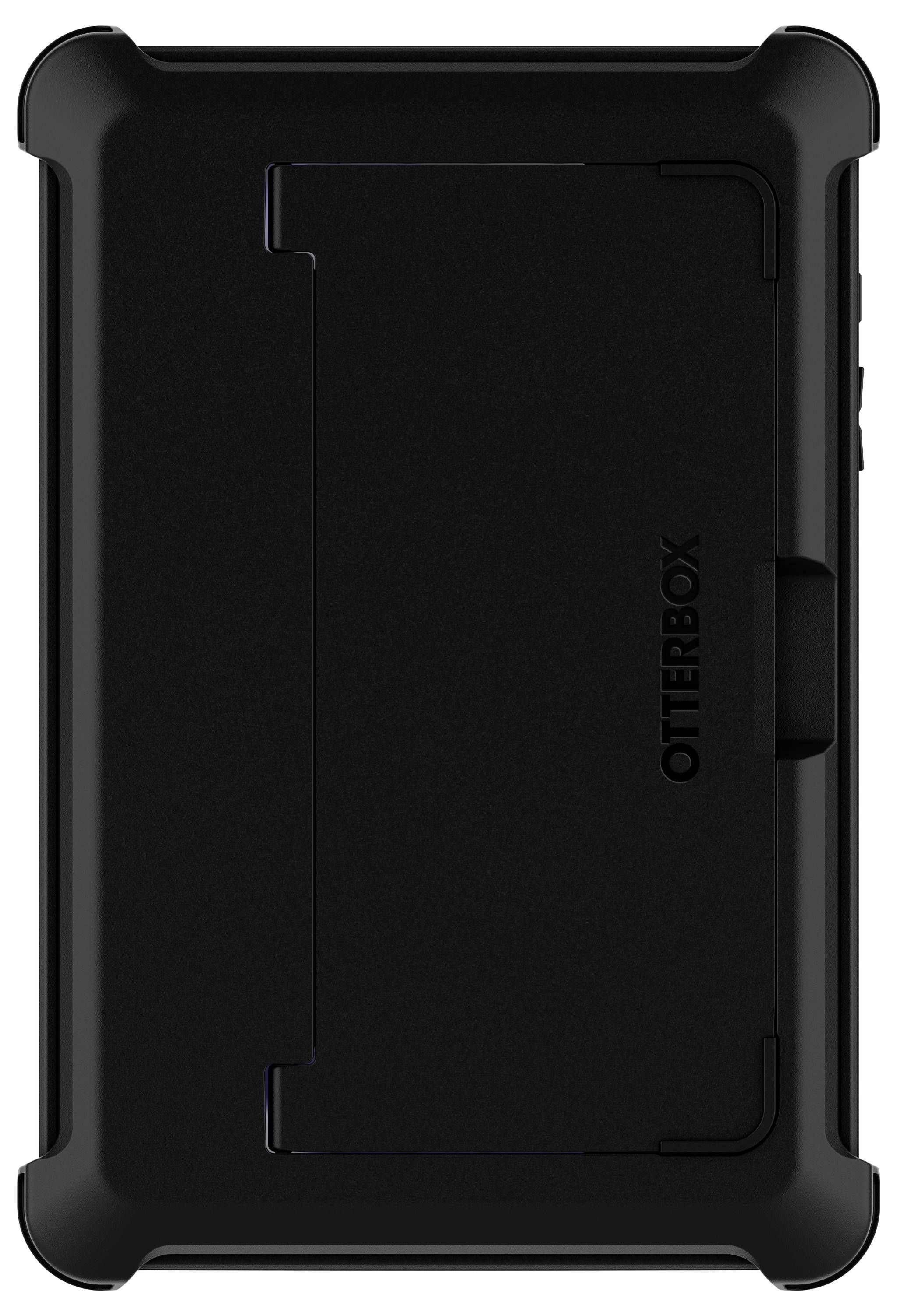 Ein schwarzes Etui mit robustem Design, das zum Schutz elektronischer Geräte dient. 'OtterBox'-Logo ist sichtbar.