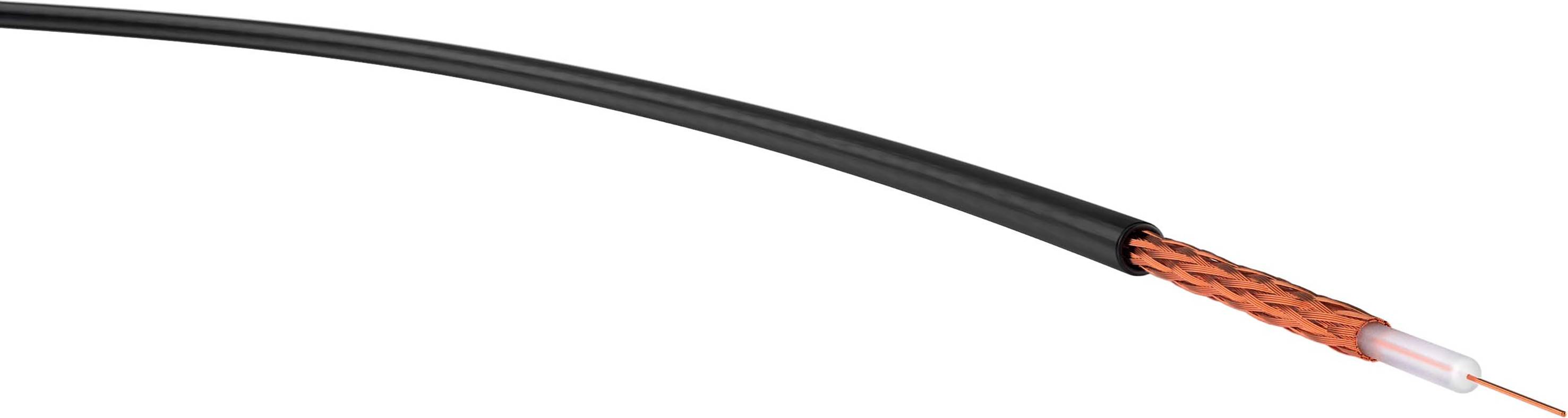 VER RG 59 B/U 75 Ohm Ri.100 Koaxialkabel Außen-Durchmesser: 6.10mm RG Schwarz 100m